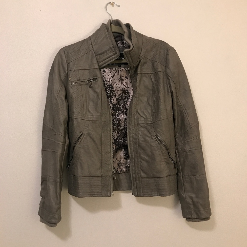Guess Faux Leather Grey Jacket